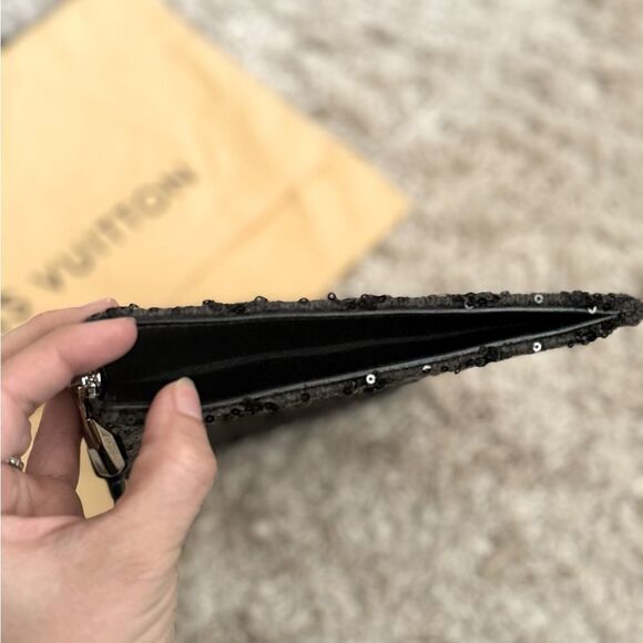 Rare Luxury LOUIS VUITTON Sunshine Express Clutch Wool Sequins Leather Pouch - Picture 3 of 11